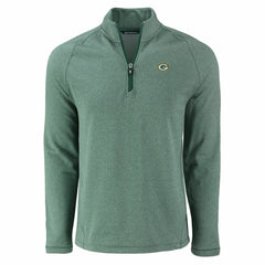 Green Bay Packers Cutter & Buck Peshastin Eco Fleece Tri-Blend Raglan Recycled Quarter-Zip Jacket - Heather Green outlet