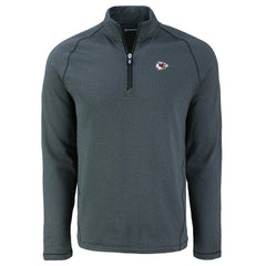 Kansas City Chiefs Cutter & Buck Peshastin Eco Fleece Tri-Blend Raglan Recycled Quarter-Zip Jacket - Heather Black online