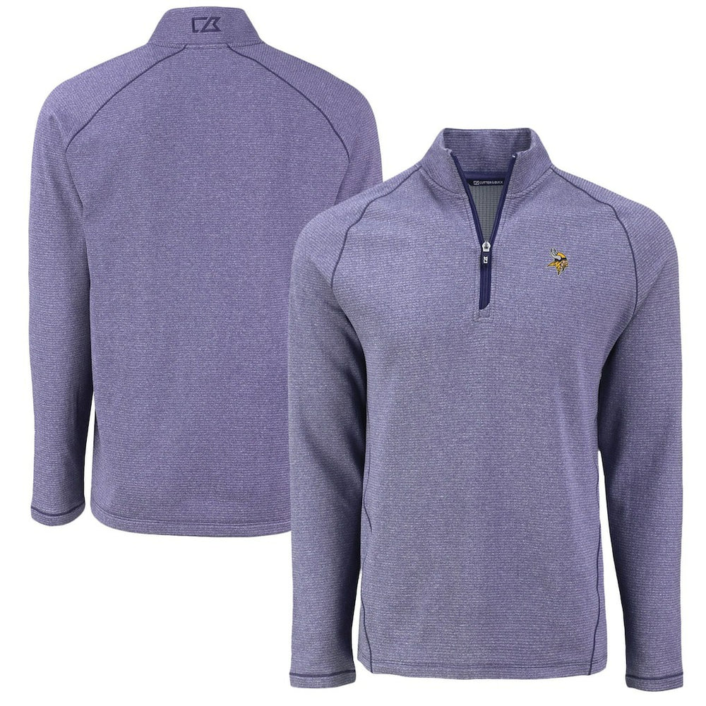 Minnesota Vikings Cutter & Buck Peshastin Eco Fleece Tri-Blend Raglan Recycled Quarter-Zip Jacket - Heather Purple sale