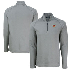 Washington Commanders Cutter & Buck Peshastin Eco Fleece Tri-Blend Raglan Recycled Quarter-Zip Jacket - Heather Gray discount