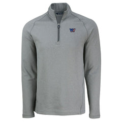 Washington Commanders Cutter & Buck Peshastin Eco Fleece Tri-Blend Raglan Recycled Quarter-Zip Jacket - Heather Gray outlet