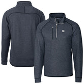 New York Giants Cutter & Buck Big & Tall Mainsail Sweater-Knit Raglan Half-Zip Jacket - Heather Navy cheap