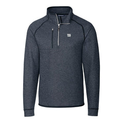 New York Giants Cutter & Buck Big & Tall Mainsail Sweater-Knit Raglan Half-Zip Jacket - Heather Navy cheap