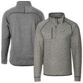 Philadelphia Eagles Cutter & Buck Big & Tall Mainsail Sweater-Knit Raglan Half-Zip Jacket - Heather Gray sale