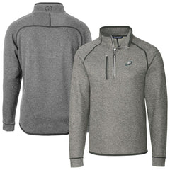 Philadelphia Eagles Cutter & Buck Big & Tall Mainsail Sweater-Knit Raglan Half-Zip Jacket - Heather Gray sale