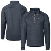 Los Angeles Chargers Cutter & Buck Big & Tall Mainsail Sweater-Knit Raglan Half-Zip Jacket - Heather Navy cheap
