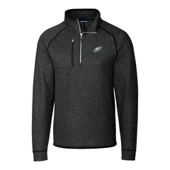 Philadelphia Eagles Cutter & Buck Big & Tall Mainsail Sweater-Knit Raglan Half-Zip Jacket - Heather Charcoal online
