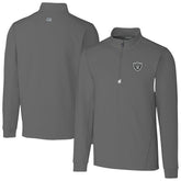 Las Vegas Raiders Cutter & Buck Big & Tall Traverse Stretch Quarter-Zip Top - Gray on sale
