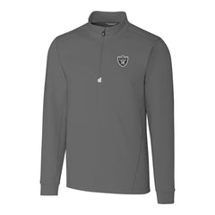 Las Vegas Raiders Cutter & Buck Big & Tall Traverse Stretch Quarter-Zip Top - Gray on sale