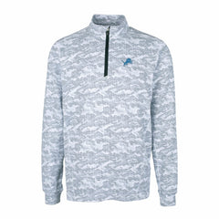 Detroit Lions Cutter & Buck Big & Tall Traverse Eco Camo Tri-Blend DryTec Quarter-Zip Jacket - Charcoal sale