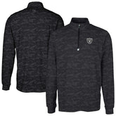Las Vegas Raiders Cutter & Buck Big & Tall Traverse Eco Camo Tri-Blend DryTec Quarter-Zip Jacket - Black outlet