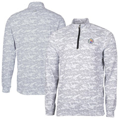 Pittsburgh Steelers Cutter & Buck Big & Tall Traverse Eco Camo Tri-Blend DryTec Quarter-Zip Jacket - Charcoal outlet