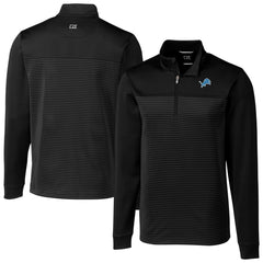 Detroit Lions Cutter & Buck Traverse Eco Stripe Tri-Blend DryTec Quarter-Zip Jacket - Black discount