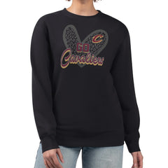 Cleveland Cavaliers G-III 4Her by Carl Banks Women's Leopard Heart Fleece Pullover Sweatshirt sale - Black on sale