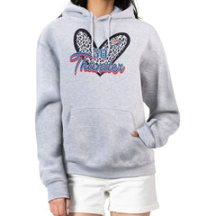 Oklahoma City Thunder G-III 4Her by Carl Banks Women's Leopard Heart Graphic Fleece Pullover Hoodie - Heather Gray for sale