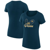Indiana Pacers G-III 4Her by Carl Banks Women's Super-Slim Fit Lightweight Leopard Heart T-Shirt - Navy online