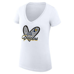 Indiana Pacers G-III 4Her by Carl Banks Women's Super-Slim Fit Lightweight Leopard Heart V-Neck T-Shirt - White sale
