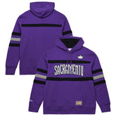 Sacramento Kings Hardwood Classics Nights Head Coach Pullover Hoodie - Purple | Mitchell & Ness on sale
