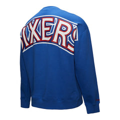 Philadelphia 76ers Hardwood Classics There & Back 2.0 Vintage Pullover Sweatshirt - Royal | Mitchell & Ness shop