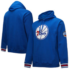 Philadelphia 76ers Chainstitch Applique Vintage Heavyweight Pullover Hoodie - Royal | Mitchell & Ness sale