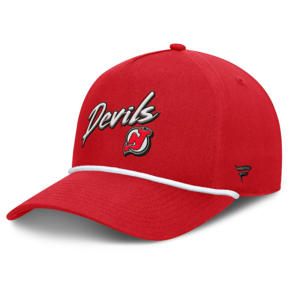 New Jersey Devils Fanatics Decades Collection A-Frame Rope Adjustable Hat Red