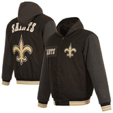 New Orleans Saints JH Design Reversible Twill Hoodie Full-Zip Jacket - Black sale