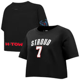 C.J. Stroud Houston Texans Pro Standard Women's Player Name & Number Cropped Boxy T-Shirt - Black discount