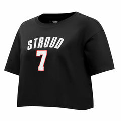 C.J. Stroud Houston Texans Pro Standard Women's Player Name & Number Cropped Boxy T-Shirt - Black discount