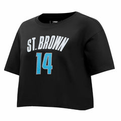 Amon-Ra St. Brown Detroit Lions Pro Standard Women's Player Name & Number Cropped Boxy T-Shirt - Black sale