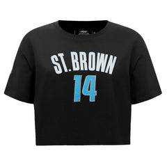 Amon-Ra St. Brown Detroit Lions Pro Standard Women's Player Name & Number Cropped Boxy T-Shirt - Black sale