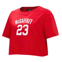 Christian McCaffrey San Francisco 49ers Pro Standard Women's Player Name & Number Cropped Boxy T-Shirt - Scarlet online