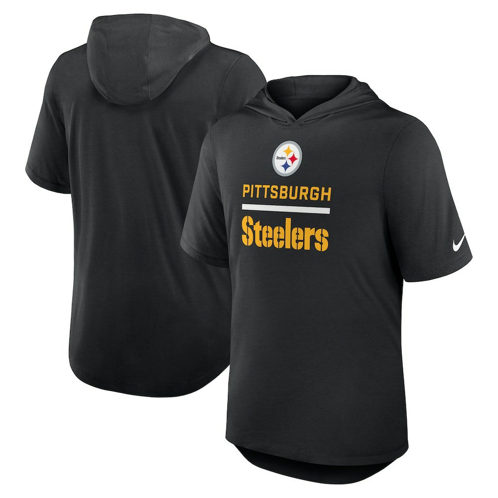 Pittsburgh Steelers Lockup Tri-Blend Hoodie T-Shirt - Black | Nike discount