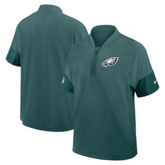 Philadelphia Eagles Sideline Short Sleeve Quarter-Zip Dri-FIT Coach Jacket - Midnight Green | Nike sale