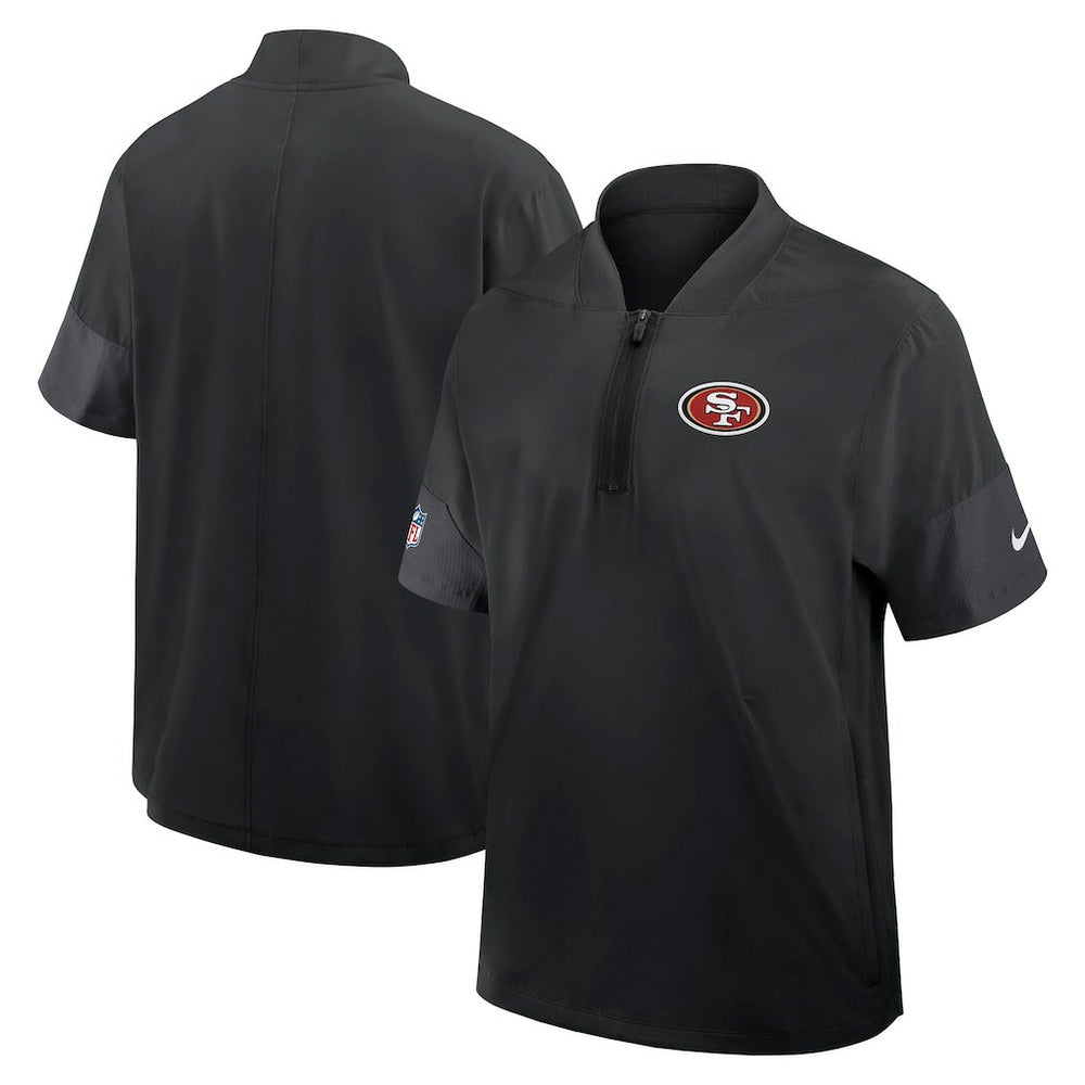 San Francisco 49ers Sideline Short Sleeve Quarter-Zip Dri-FIT Coach Jacket - Black | Nike on sale