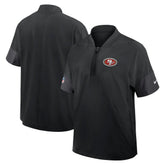 San Francisco 49ers Sideline Short Sleeve Quarter-Zip Dri-FIT Coach Jacket - Black | Nike on sale