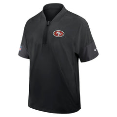San Francisco 49ers Sideline Short Sleeve Quarter-Zip Dri-FIT Coach Jacket - Black | Nike on sale