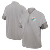 Miami Dolphins Sideline Short Sleeve Quarter-Zip Dri-FIT Coach Jacket - Gray | Nike online