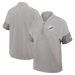 Miami Dolphins Sideline Short Sleeve Quarter-Zip Dri-FIT Coach Jacket - Gray | Nike online