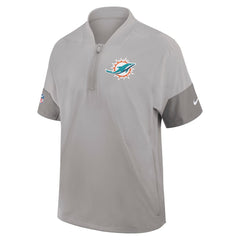 Miami Dolphins Sideline Short Sleeve Quarter-Zip Dri-FIT Coach Jacket - Gray | Nike online
