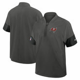 Tampa Bay Buccaneers Sideline Short Sleeve Quarter-Zip Dri-FIT Coach Jacket - Pewter | Nike outlet