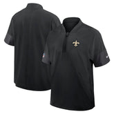 New Orleans Saints Sideline Short Sleeve Quarter-Zip Dri-FIT Coach Jacket - Black | Nike cheap