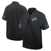 Detroit Lions Sideline Short Sleeve Quarter-Zip Dri-FIT Coach Jacket - Black | Nike sale