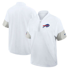 Buffalo Bills Sideline Short Sleeve Quarter-Zip Dri-FIT Coach Jacket - White | Nike on sale