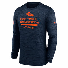 Denver Broncos Sideline Velocity Performance Long Sleeve T-Shirt - Navy | Nike for sale