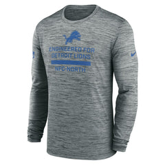 Detroit Lions Sideline Velocity Performance Long Sleeve T-Shirt - Gray | Nike for sale