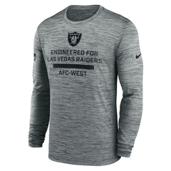 Las Vegas Raiders Sideline Velocity Performance Long Sleeve T-Shirt - Gray | Nike for sale