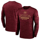 San Francisco 49ers Sideline Velocity Performance Long Sleeve T-Shirt - Scarlet | Nike outlet