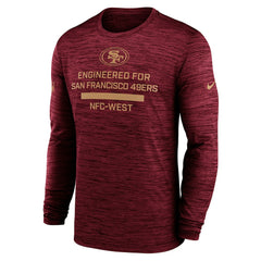 San Francisco 49ers Sideline Velocity Performance Long Sleeve T-Shirt - Scarlet | Nike outlet