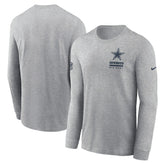 Dallas Cowboys Sideline Dri-FIT Long Sleeve T-Shirt - Heather Gray | Nike sale