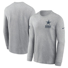 Dallas Cowboys Sideline Dri-FIT Long Sleeve T-Shirt - Heather Gray | Nike sale